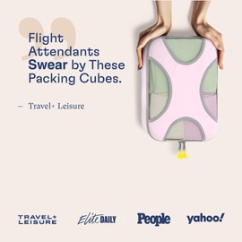 Shacke 6 Set Packing Cubes for Travel Lightweight Luggage Organizer (Petal Pink)