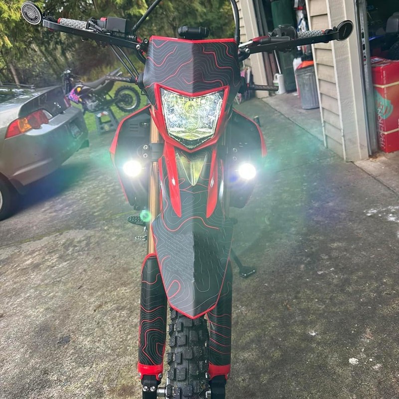 Fsdatongdazi Motorcycle LED Auxiliary Light Kit with Connector Mount Brackets