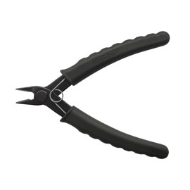 BERNSTEIN Mini Electronic Side Cutters, 135 mm, Without Bevel for Copper Wires up to Diameter 1.0 mm 18AWG, Burnished Surface with Opening Spring, ESD Handle Black 10^6 to 10^9 Ohm