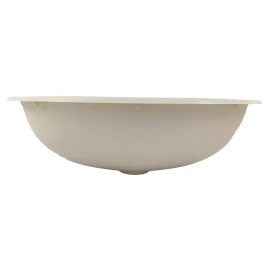 Dehco RV Bathroom Sink 17 x 12 Oval Biscuit Plastic Single Bowl Camper Trailer