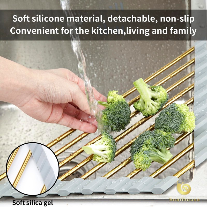Snailhouse Small Triangle Roll Up Dish Drying Rack, Stainless Steel