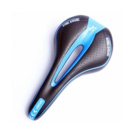 Bicycle Saddle, Sports, Painless, Replacement, Memory Foam, Shock Absorption, Road Bike, Slim, Stylish, Black x Blue