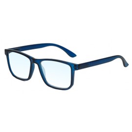 Calabria R861 Blue Light Reading Glasses +2.50 Navy Crystal Men Women Trendy Eyeglasses Work Gaming Computer Readers w/Case