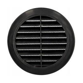 100 mm / 4 in Black Round Air Vent Grille Cover Ducting Ventilation Cover with Anti Fly Net Wall Ceiling