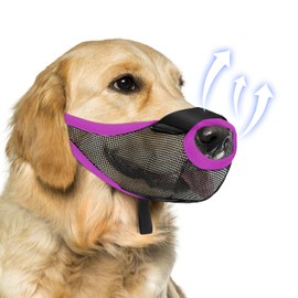 Dog Muzzle with Front Opening Design Allows Panting Drinking (Purple-S)