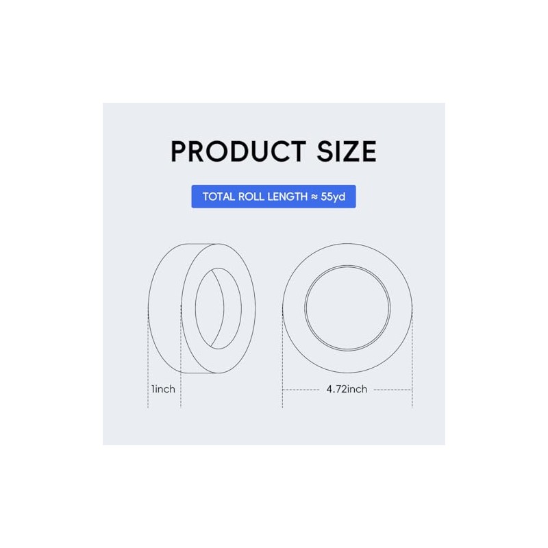 Masking Tape, White, 1 Inch x 55 Yards, 2 Rolls,