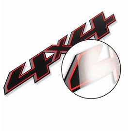 2Pc 4x4 Decals Sticker Emblem Replacement for 2014-2018 Chevy Silverado Sierra Truck Bedside (Black Red)