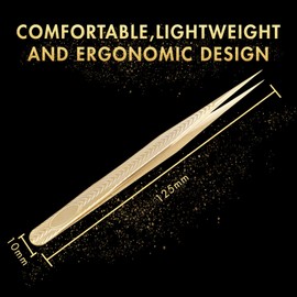 Miuffue Straight Eyelash Extension Tweezers Precision Lash Extension Isolation Tweezers for Grafting Eyelash Extension