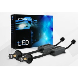 Syneticusa CANBUS 3157 Type 2 Switchback LED Bulbs 3057 3457 4157 Dual Color Amber/White Anti Hyper Flash Built-in Resistor Error Free Turn Signal Lights and DRL/Parking Lights, Pack of 2 (54 LEDs)