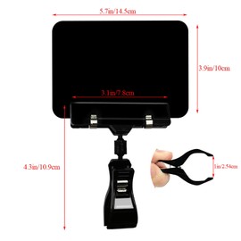 Ayuanb 10 Pack Mini Plastic Chalkboard Sign with Clip, Double Head Rotating Display Price Tags Merchandise Sign Clip Holder for Business Retail Food Clothing Rack Shelf Basket Sign Display (Black)