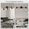 AUQUEE 3 Light Track Lighting Fixtures Ceiling, Black LED Track