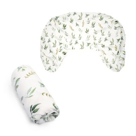Boppy Nursing Pillow Cover, Organic Green Leaves, Single Cover, Easy-On Slipcover with Gentle 100% Organic Cotton Fabric for The Redesigned Nursing Pillow