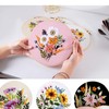 Huimai Embroidery Starter Kit 4 Pack Floral Cross Stitch Beginner