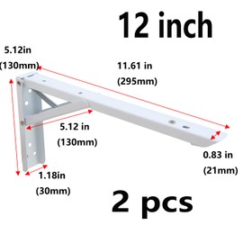 Semetall Folding Shelf Brackets 12-Inch ,550LB Heavy Duty Collapsible Wall Mount,Space Saving for Bench Table DIY,Pack of 2
