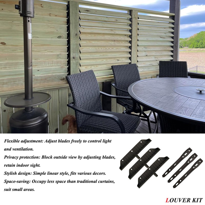 Explranltec Louver Bracket Kit, Deck Sunblind System, Shutters Hardware System