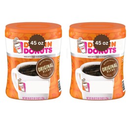 Dunkn. Donuts Original Ground Coffee, 45 oz, Makes up to 150 cups, Pack of 2