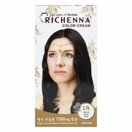Richena Color Cream 1N Black Gray Gray Dye (WB19927) - Basic Product / 리체나 컬러크림 1N 흑색 새치 염색 (WB19927) - 기본상품