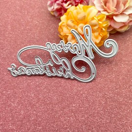 Christmas Cutting Dies Merry Christmas Metal Die Cuts Template Xmas Letter Embossing Stencils for Scrapbooking Card Making DIY Craft Supplies