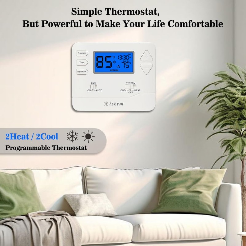 Programmable Thermostat for Home, 5-1-1 Day Programmable,Multi-Stage,2 Heat/2 Cool,Digital Energy-Saving