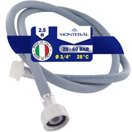 Inlet Hose Extension for Washing Machine and Dishwasher 2.5 m Water Hose for Temperatures up to 25°C Pressure from 20 to 60 Bar Connection Diameter 3/4 Inch Made in Italy MONTERAL