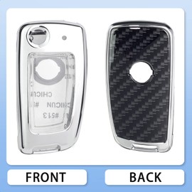 SK CUSTOM Silver zinc Alloy Smart Key Case Cover Compatible with Nissan Rogue Rogue Select Rogue Sport Sylphy Pulsar Sentra Flip Folding 2&3&4 Buttons Keyless Car Remote Accessory