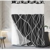 Tititex No Hooks Snap in Liner Abstract Curve Lines Black
