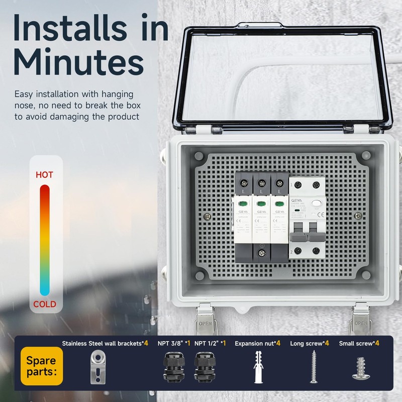 Large Waterproof Electrical Junction Box, IP67 Waterproof Clear ABS Plastic