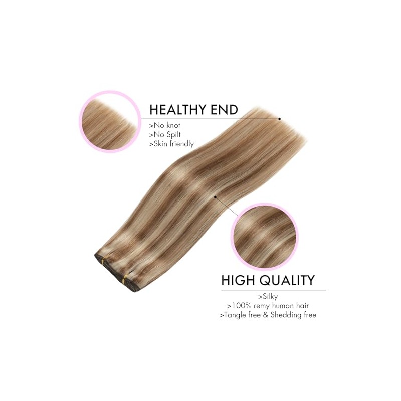 EINbeauty Clip In Extensions Echthaar 7St√ºcke 120g 40cm Extensions Echthaar