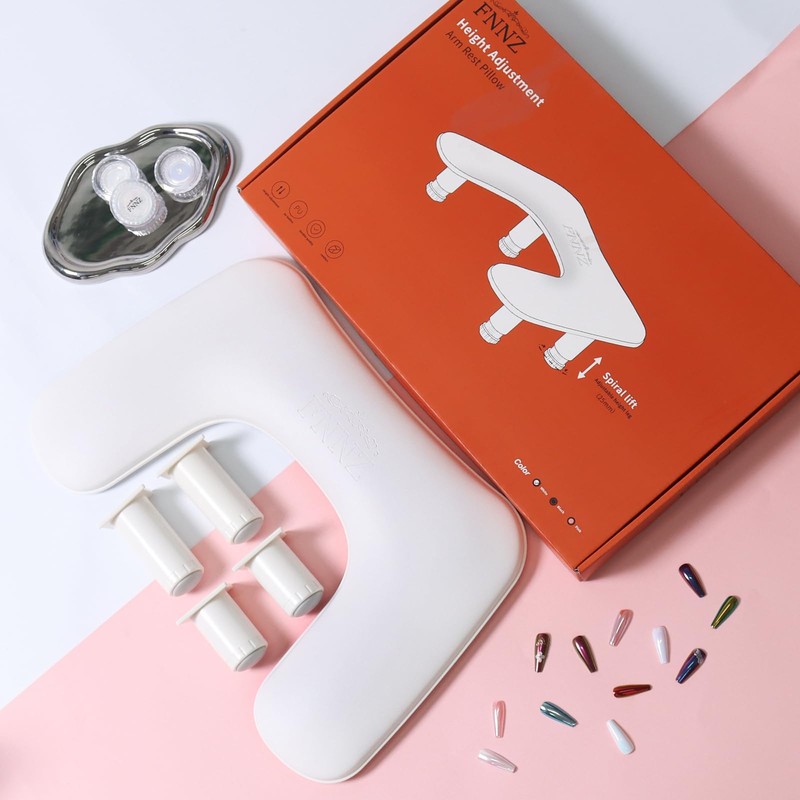 FNNZ Arm Rest for Nails Tech, 3 Height Adjustatle Nail