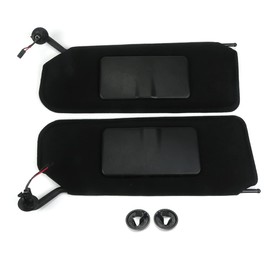 for 1997-2004 Corvette C5 Sun Visors Shades with Bezel Trim Mount PAIR Lighted Vanity Mirrors Black 10442033 10442034