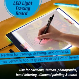 Faber-Castell LED Light Tracing Board: Adjustable Light Up Drawing Board, LED Drawing Pad, Tracing Light Box, Light Pad & Board for Artists, Hobbyists & Adults