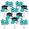 Big Dot of Happiness 2024 Teal Graduation Party Centerpiece Sticks