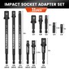 GURADESIGN 11-Piece Impact Socket Adapter Set for Drill, 3-Inch and