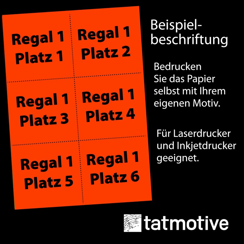 Tatmotive 50 Sheets Neon Paper Extremely Bright Red A4 Luminous