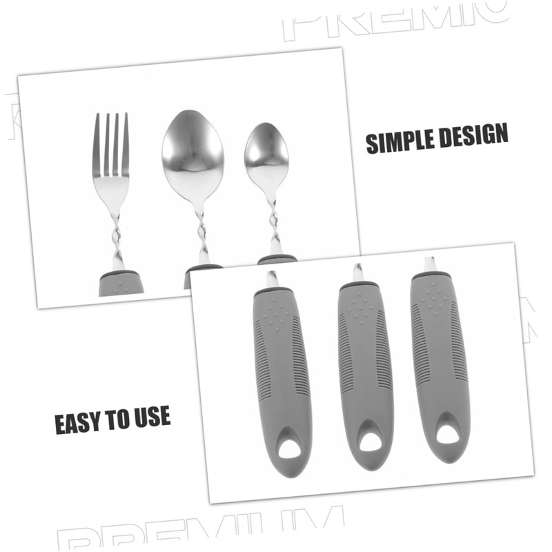 LABRIMP 6pcs Adaptive Utensils for Elderly Portable Non Slip Cutlery