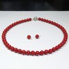 B-style Coral Necklace, Synthetic 16.5 inches (42 cm), Earring Set,