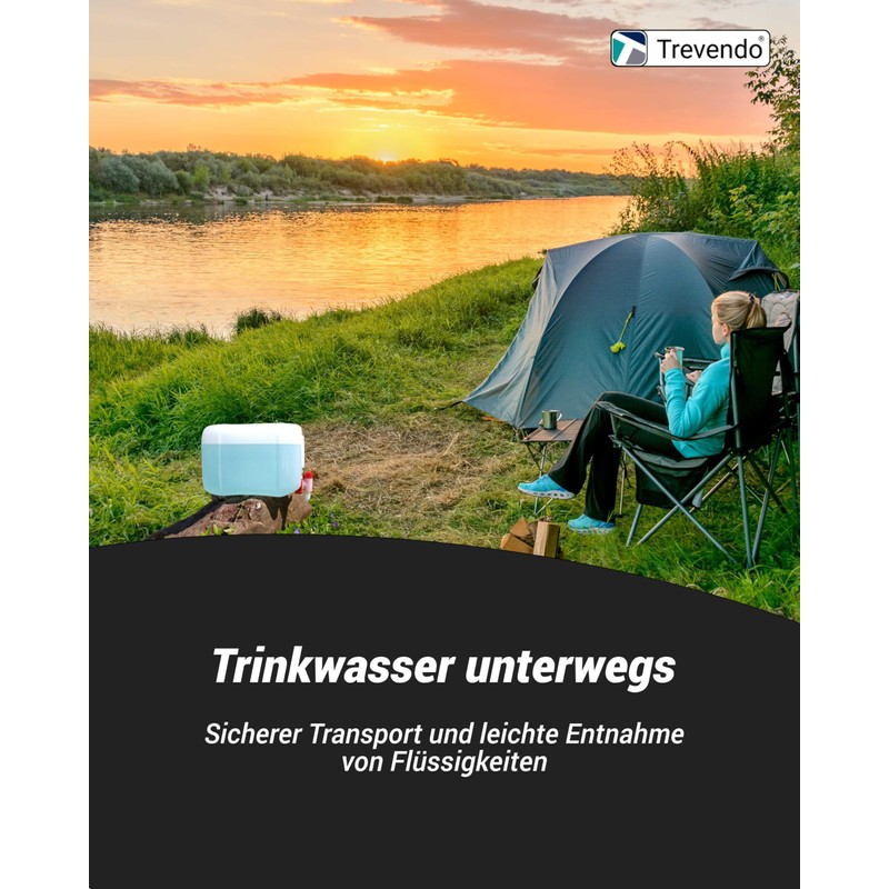Trevendo Set of 2 Water Canisters, 5 Litres, Food Safe