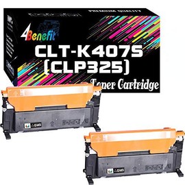 2-Pack 4Benefit Compatible CLT-K407S CLT-407S Black Toner Cartridge CLTK407S Used for CLX-3185FW 3185N CLP-320N CLP-321N CLP-325W CLP-325 Printer