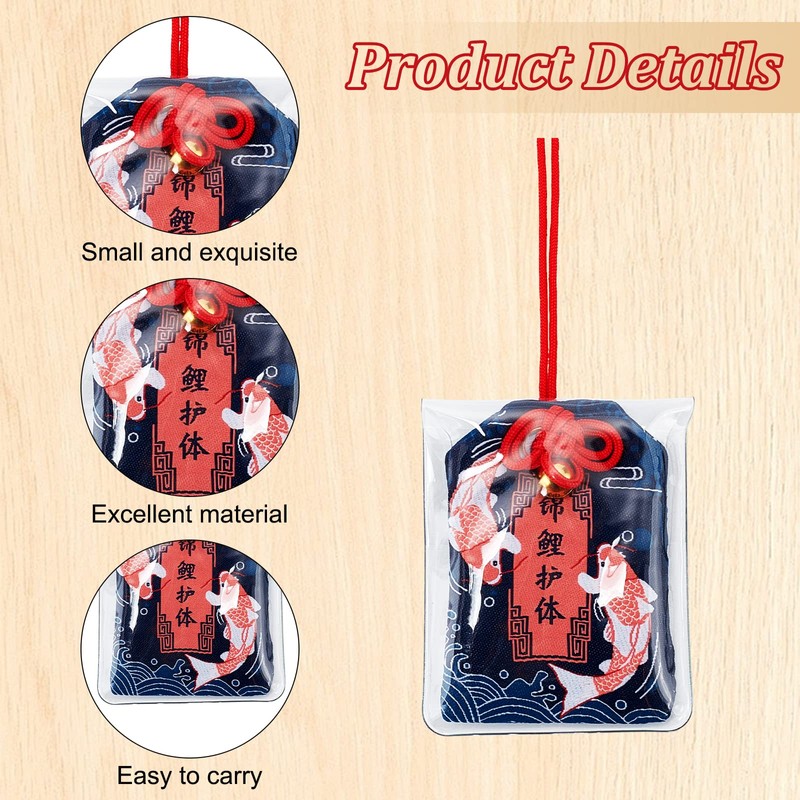 WEBEEDY 8 Pieces Japanese Omamori Amulet Good Luck Hanging Sachet