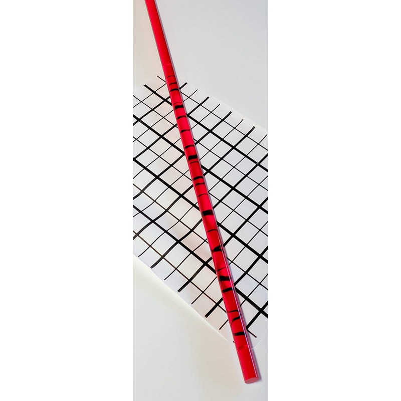 1Pc 1/2" x 36" Long Clear RED Translucent Acrylic Plexiglass