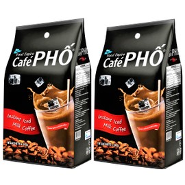 Cafe Pho Vietnamese 3in1 Instant Coffee Mix, Iced Milk Coffee, Cafe Sua Da, Single Serve Coffee Packets, Bag of 18 Sachets, Pack of 2
