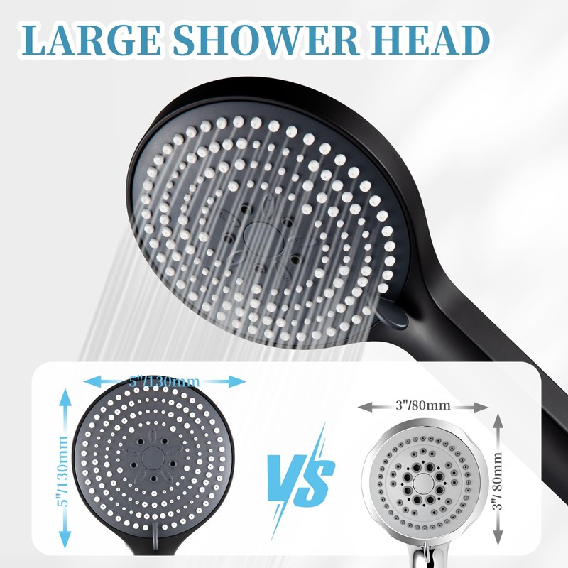 OFFO Shower Head,6 Modes Handheld Shower Head Large Powerful Boosting