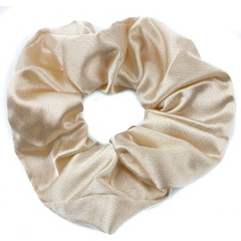Mytoptrendz® Plain Satin Hair Scrunchies Ponytail Hair Tie Traceless Luxurious Bobbles Classic Hair Accessory (Champagne gold)