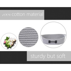 Geyecete weave dog toy box Natural weave Rope Clutter Organizer Toy Chest Pet Toy Box Dog Storage Basket Basket Dog Toy Storage Basket-Gray