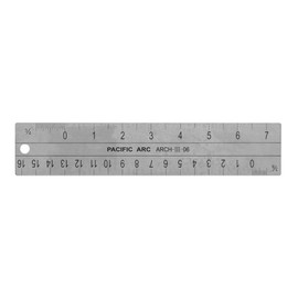 Pacific Arc 6 Inch Architect Scaling Ruler, Graduations in 3/32, 3/16, 3/8, and 3/4 Inch