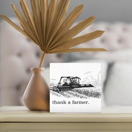 DUXMNAMG Thank a Farmer Wood Box Sign, Farmhouse Wooden Box Sign for Home Decor, Farmer Farmhouse Decor, Rustic Farmhouse Farmer Wooden Block Plaque Box Sign for Home Desk Shelf Table Decor