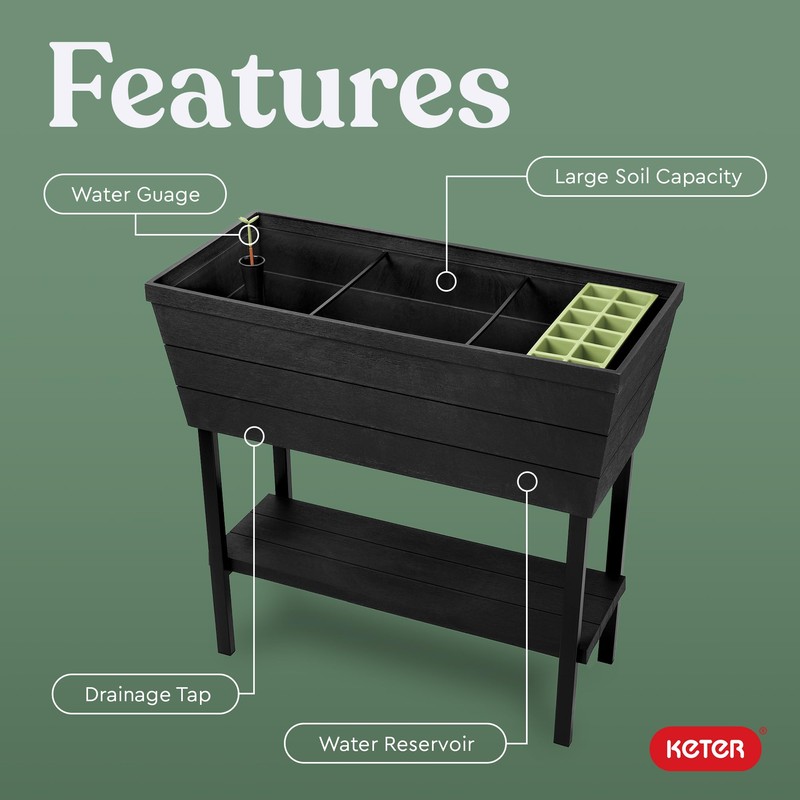 Keter Urban Bloomer 12.7 Gallon Raised Garden Bed and Outdoor