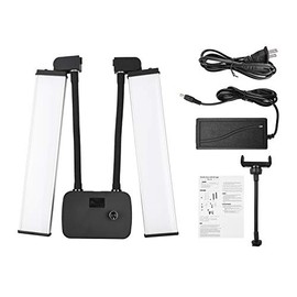 Mingzhe Luz de Relleno LED de Brazos Dobles Flexibles Luces de Video LED de Belleza Regulables bicolores 3200K-4500K-5600K 3 Modos de iluminación 45W con Soporte para teléfono para fotografía