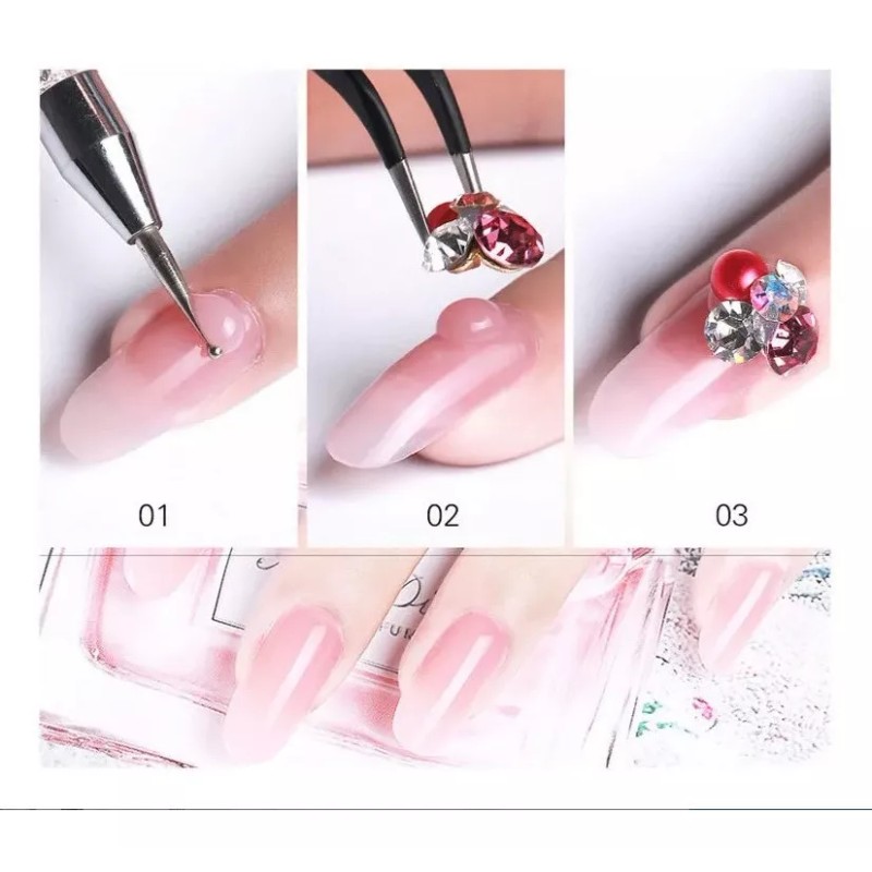 Mermaid 's Kiss Kit Unhas Poli Gel 15pcs 6w Uv