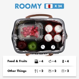 Lekesky Lunch Bags for Women Leakproof Insulated Lunch Box with Adjustable Shoulder Strap Reusable Lunch Cooler Tote Bag for Work, Picnic, Camping, 15L, Black